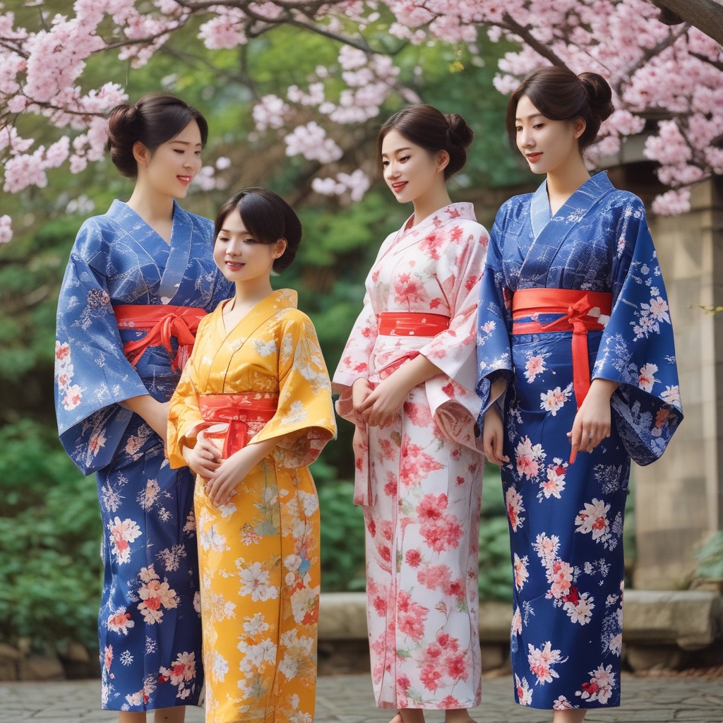 Models in Spring Yukata